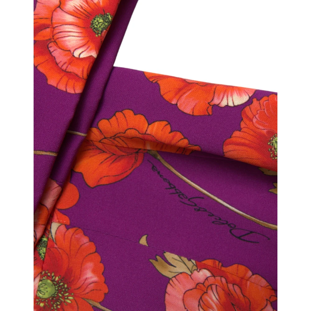 Dolce & Gabbana Levendig Bloemig Charmeuse Jurk Multicolor Dames