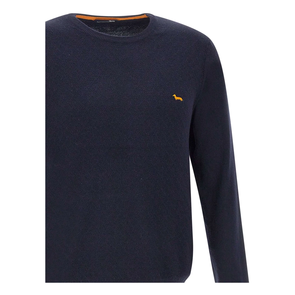 Harmont & Blaine Heren trui van wol navy blauw lange mouwen Blue Heren