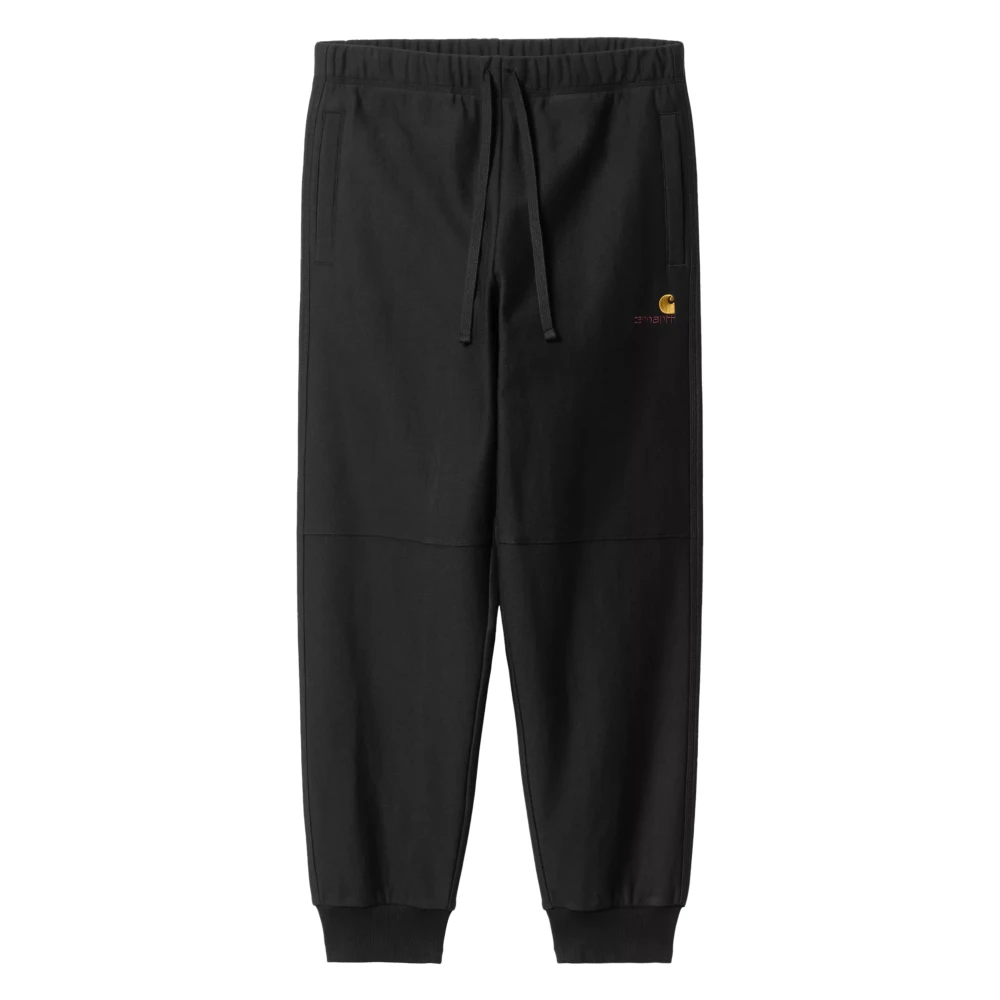 Carhartt Wip Men's Black Sweatpants, M, American Script Jogging Pant