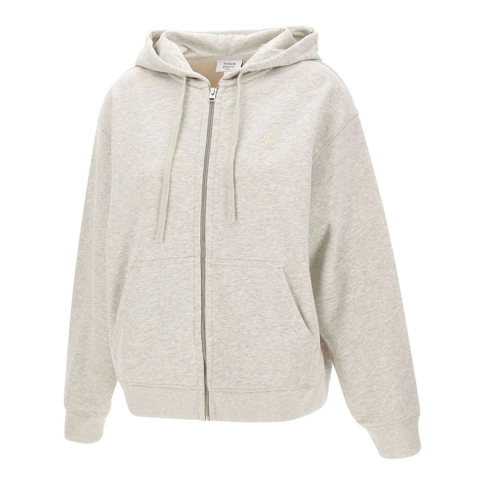 Maison Kitsuné Grijze Katoenen Sweatshirt met Vos Logo Gray Dames