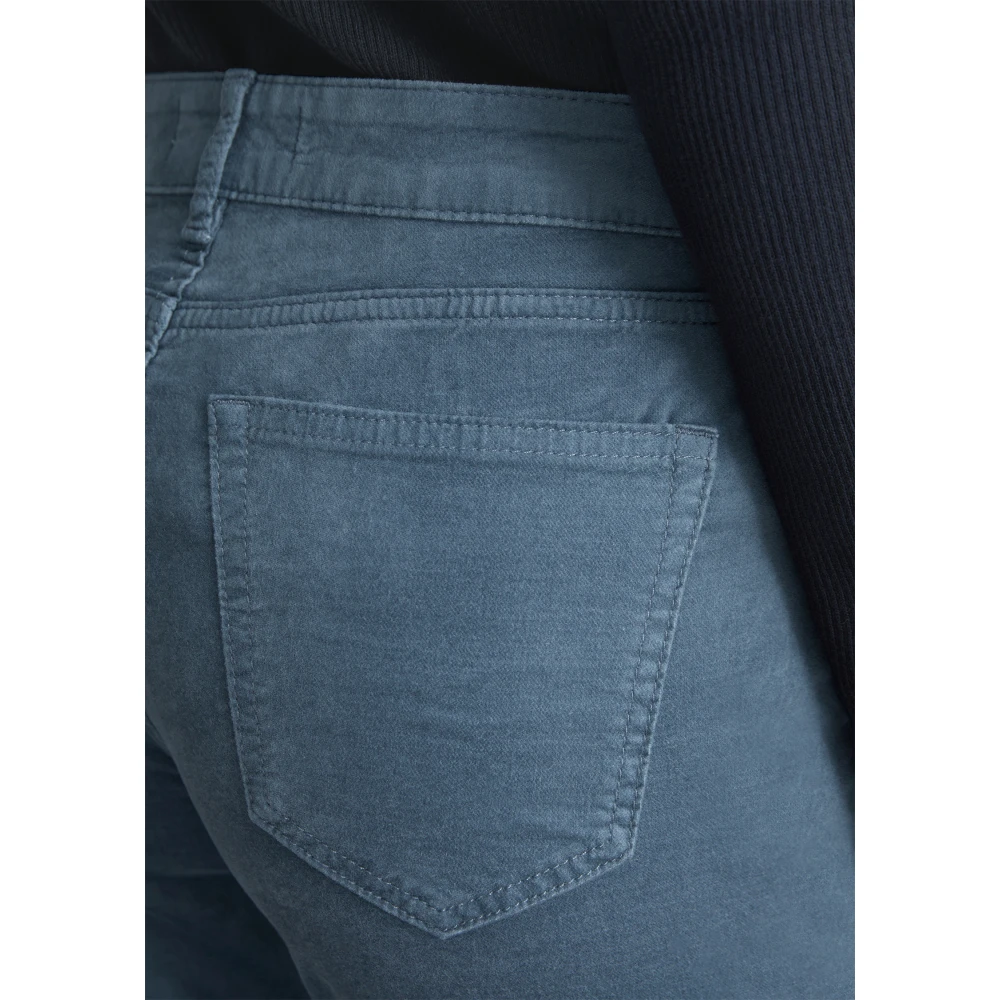 Marc O'Polo Fluwelen broek model Lulea slim Blue Dames