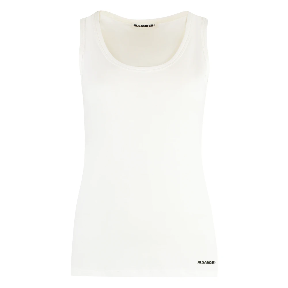 Jil Sander Vrouw Wit Tops Dames, S, Katoen, Cotton Tank Top