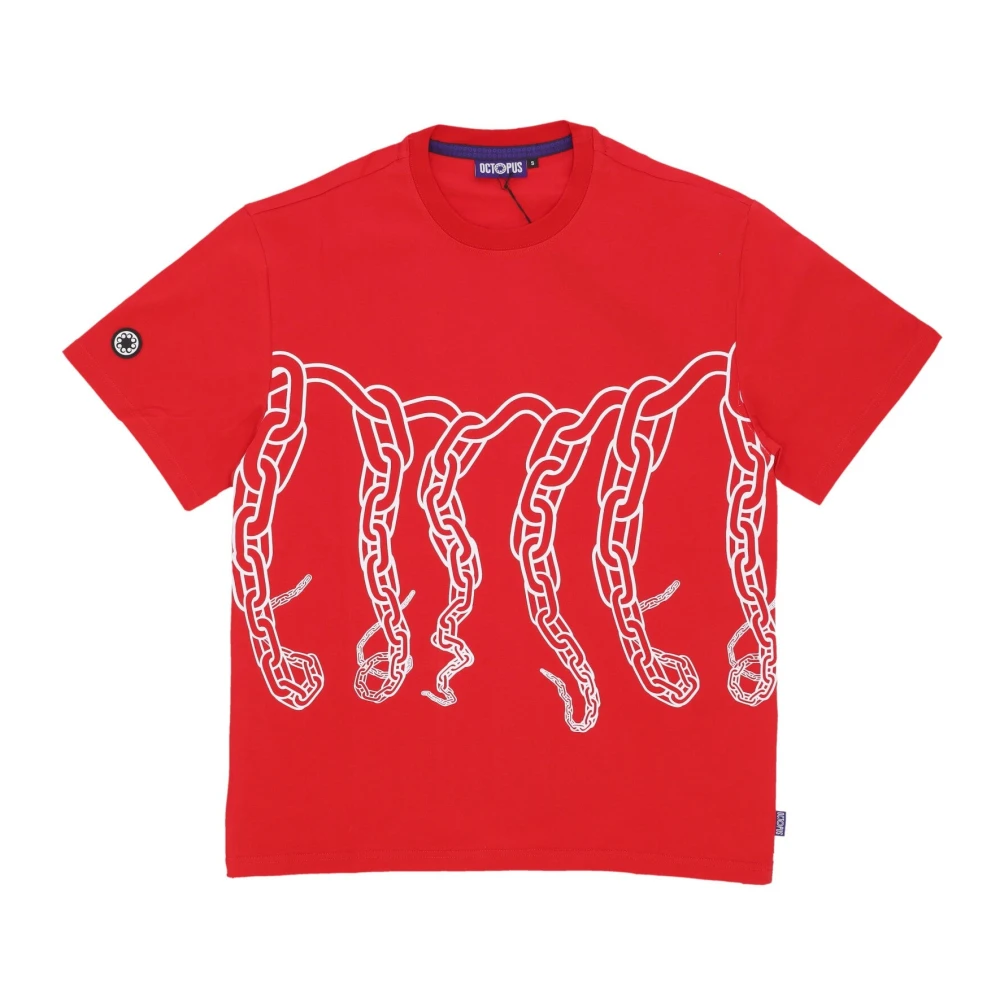 Octopus Rode Chain Tee Korte Mouw T-shirt Red Heren