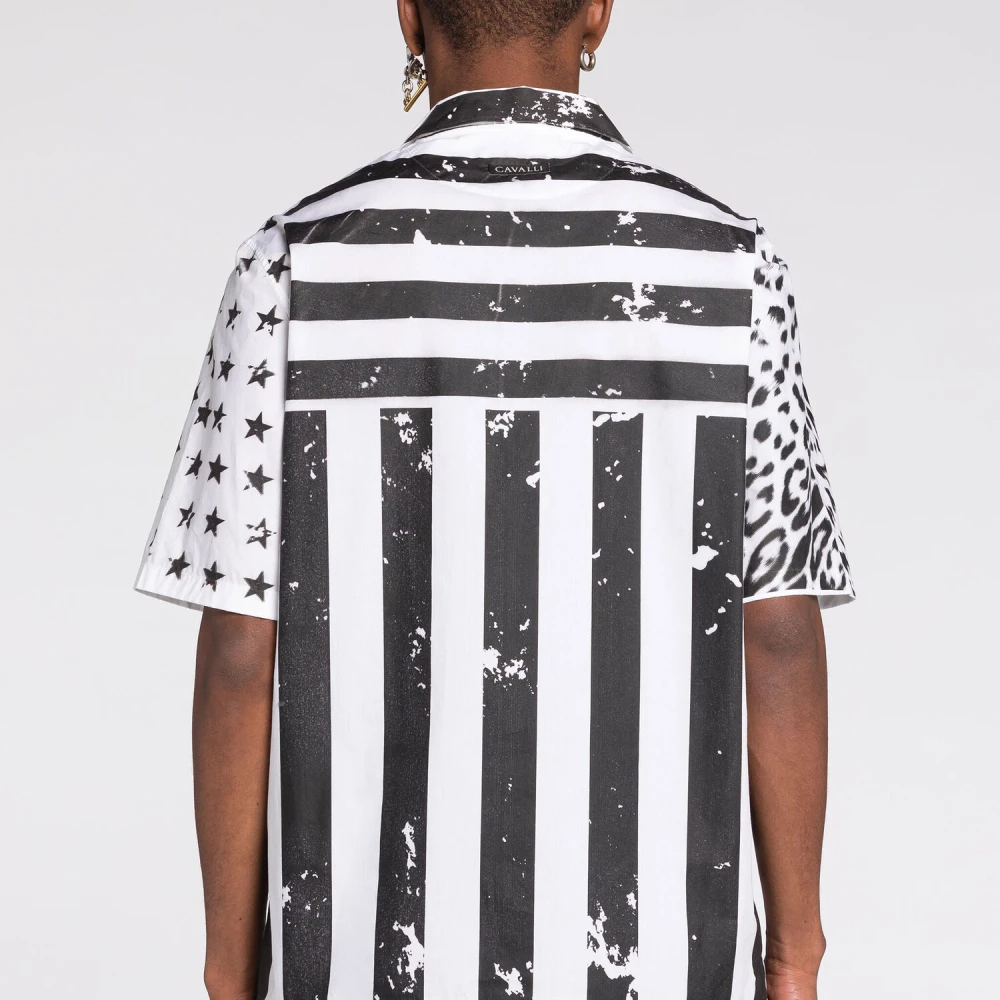 Roberto Cavalli Grafisch Print Shirt Black Heren