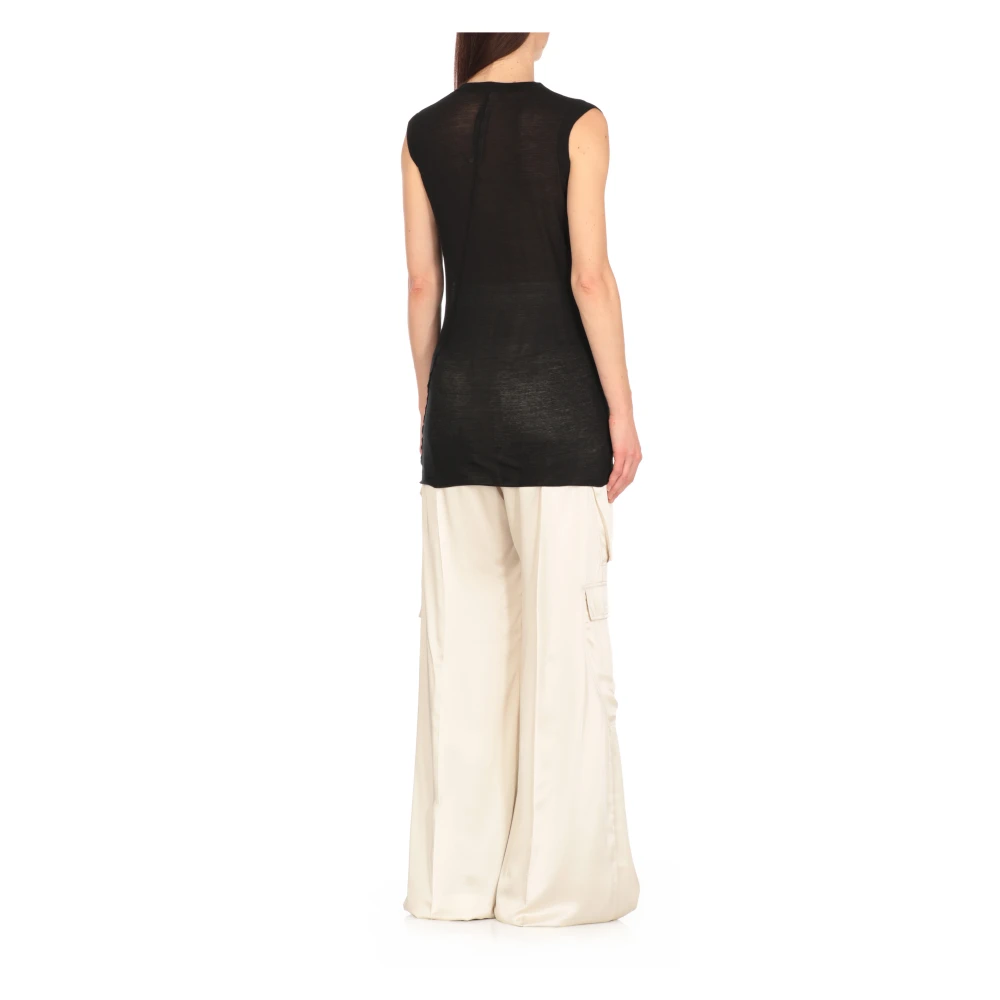 Rick Owens V-Hals Mouwloze Top Black Dames