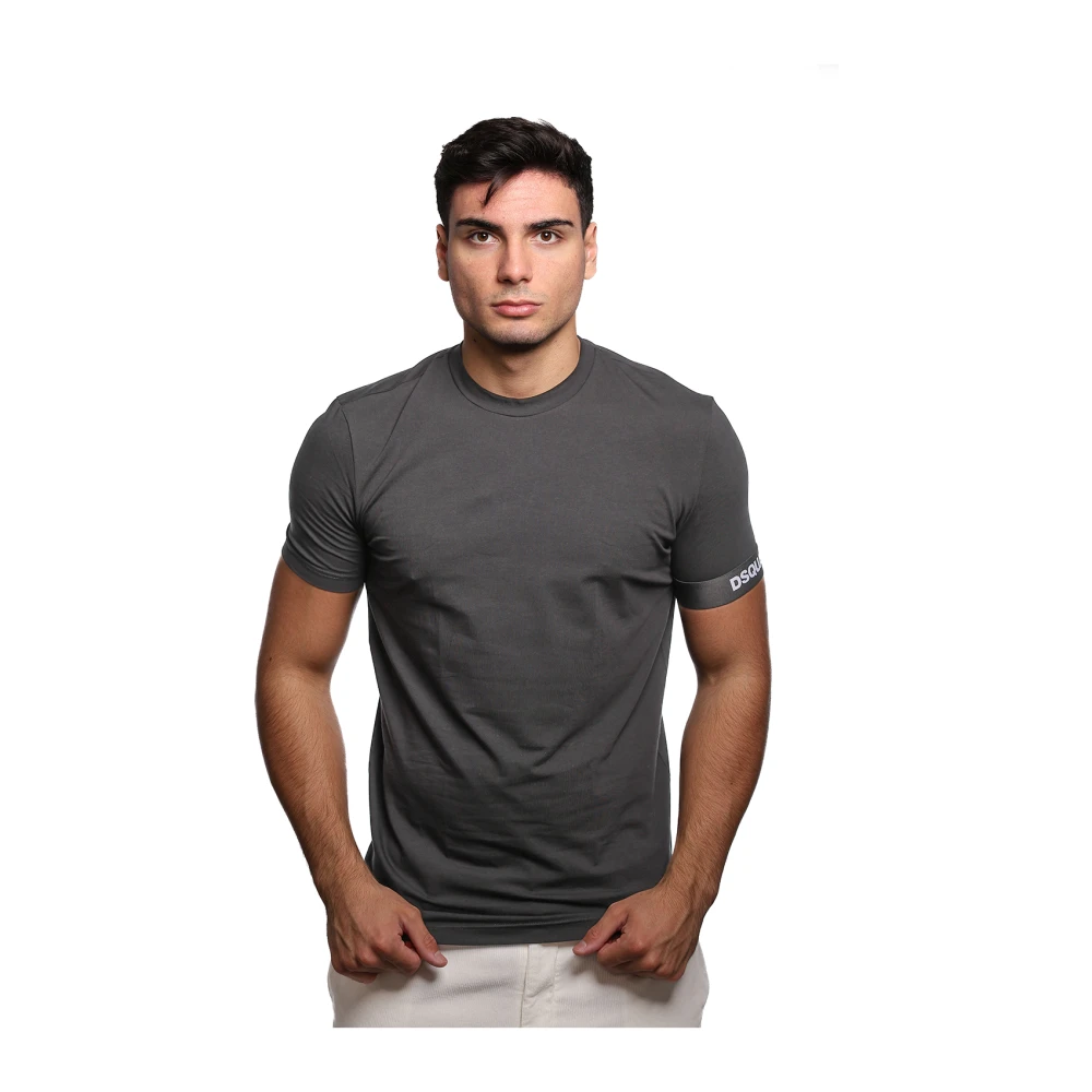 Dsquared2 Zwarte Katoenen T-shirt met Logopatch Black Heren