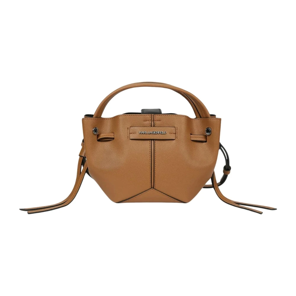 Karl Lagerfeld Brown K/Pierced Mini Bucket Bag - Female - Mini Bags - One Size - Bags