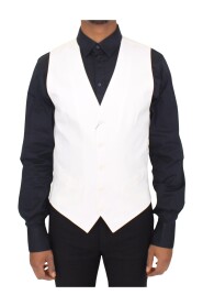 Blazer di gilet in miscela di seta di seta di cotone