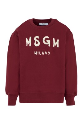 sweatshirt-col-rond-bordeaux-avec-logo