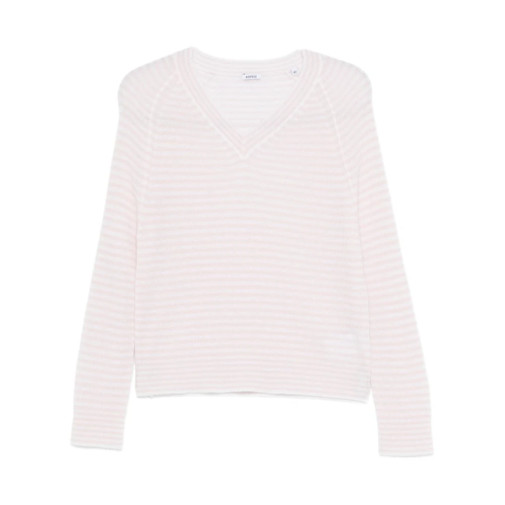 Aspesi Women's Pink V-Neck Knitwear, Xs, V-Neck Knitwear