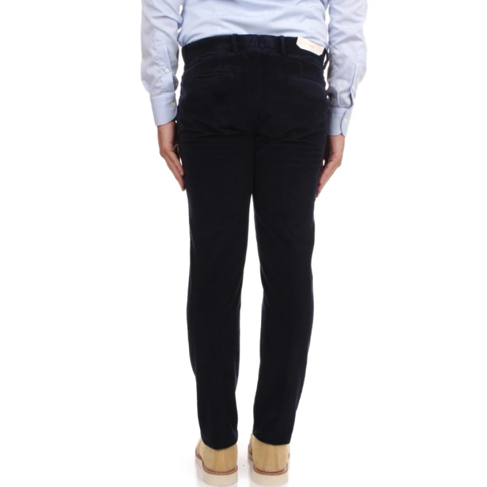 Briglia Blauwe Corduroy Broek Slim Fit Blue Heren