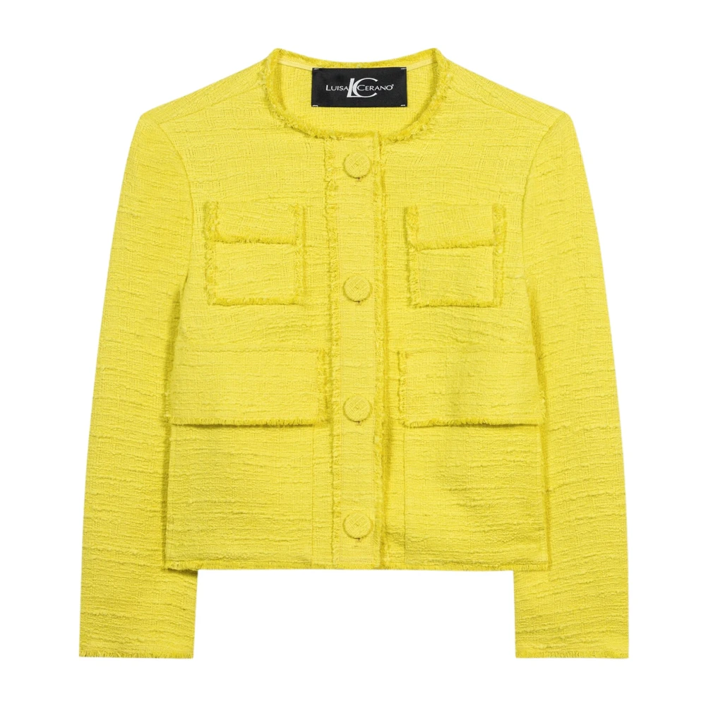 LUISA CERANO Tweed Jackets Yellow Dames