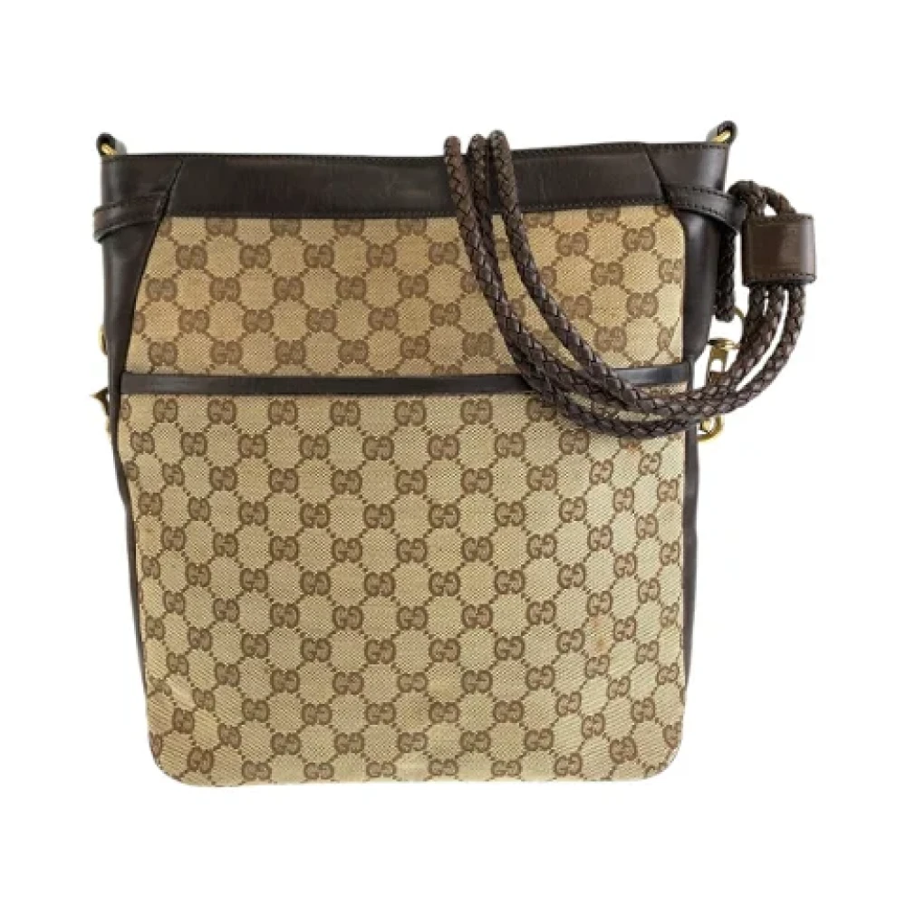 Gucci Vintage Pre-owned Canvas crossbody-bags Brown Dames