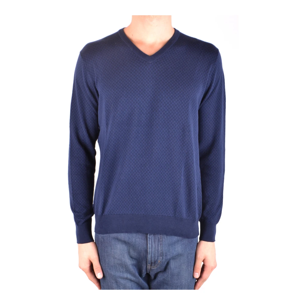 Altea Knitwear Blue Heren