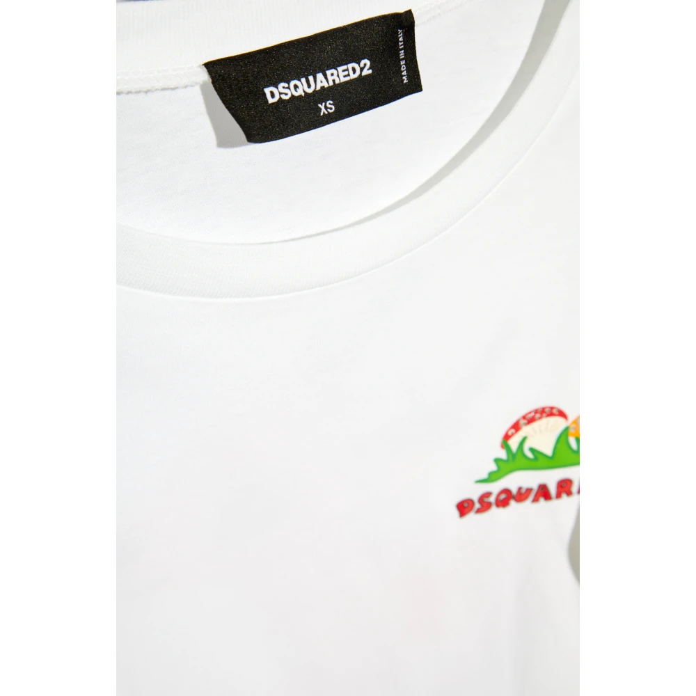 Dsquared2 Bedrukt T-shirt White Dames