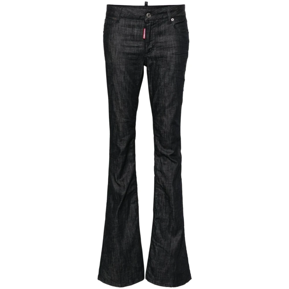 Dsquared2 Donkere Denim Flared Jeans Vrouwen Black Dames