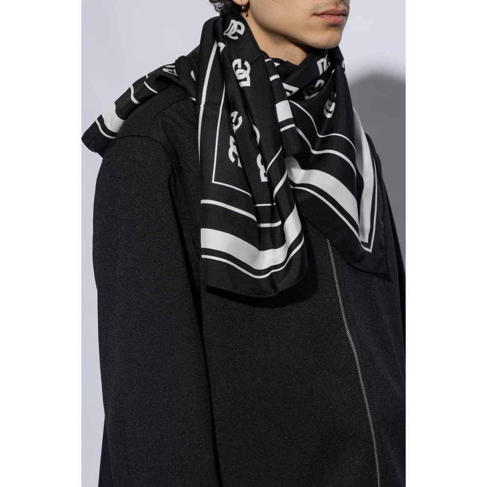 Dolce & Gabbana Zijden sjaal Black Heren