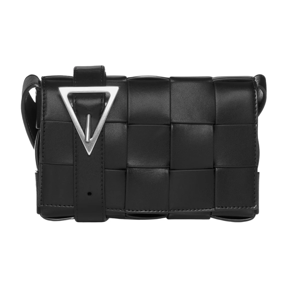Schwarze Leder Umhängetasche - Bottega Veneta - Modalova