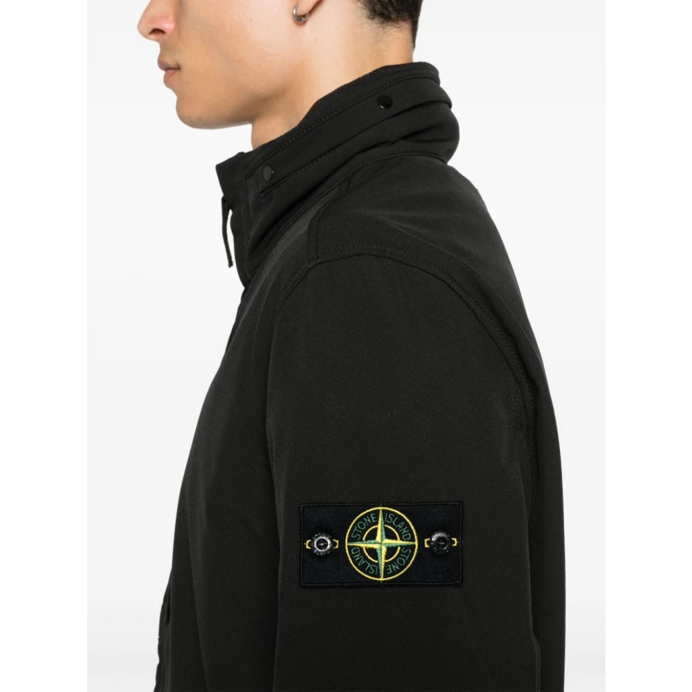 Stone Island Zwarte Jassen voor Mannen Black Heren