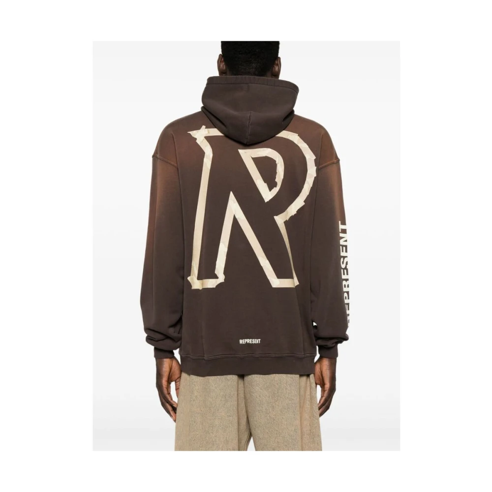 Represent Cedar Brown Masking Tape Initial Hoodie Brown Heren