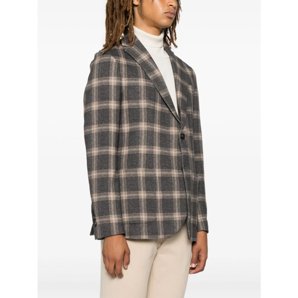 Circolo 1901 Geruite Fleecejas met Inkeping Revers Multicolor Heren