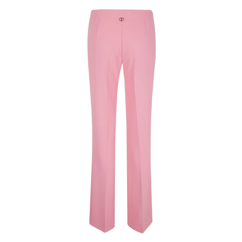 Twinset Roze Broek met Goudkleurig Logo Pink Dames