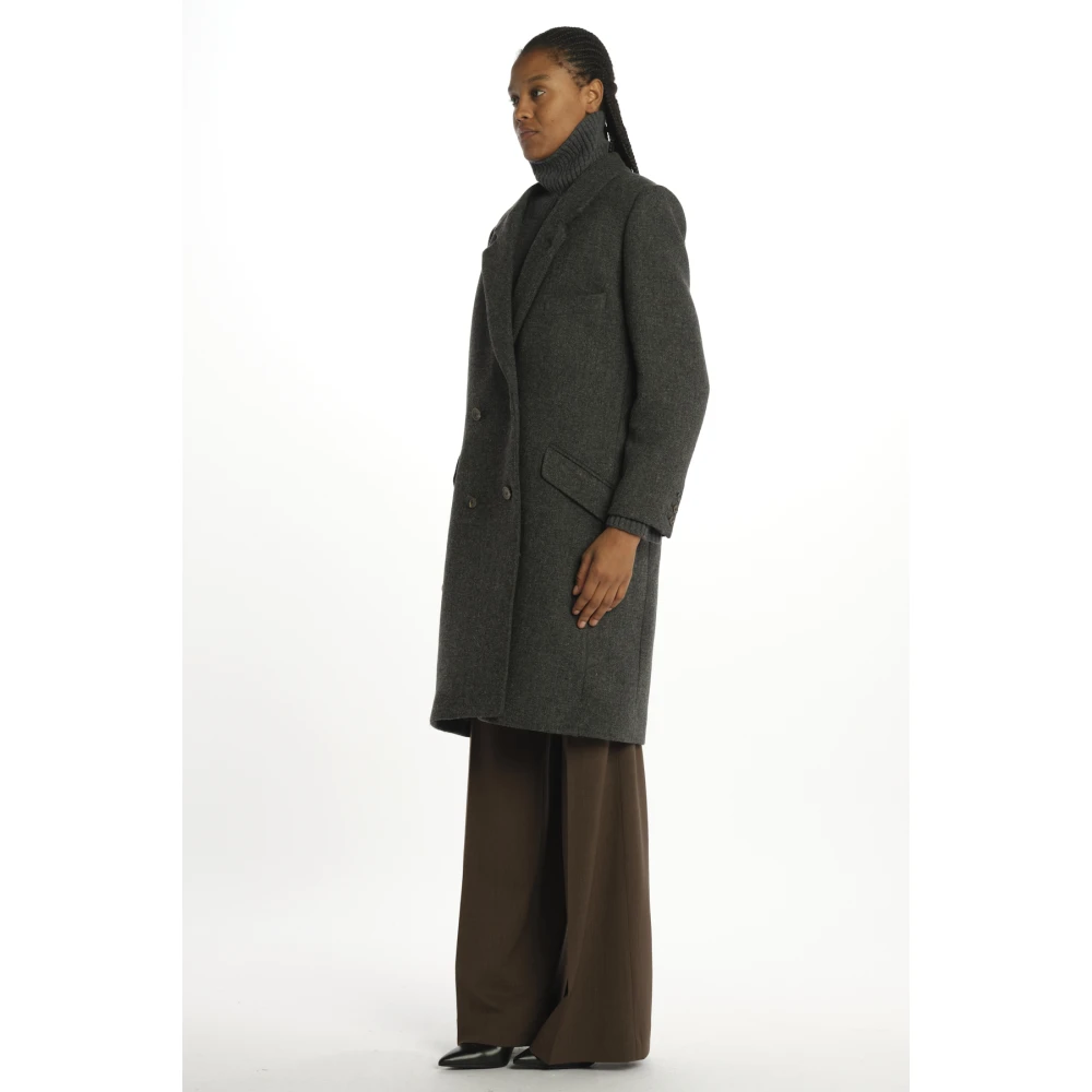 Soeur Grijze Double Breasted Wollen Jas Gray Dames
