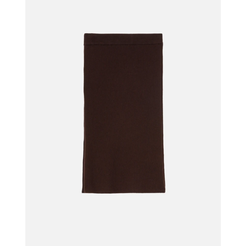 pinko Donkerbruine Geribbelde Gebreide Midirok Brown Dames