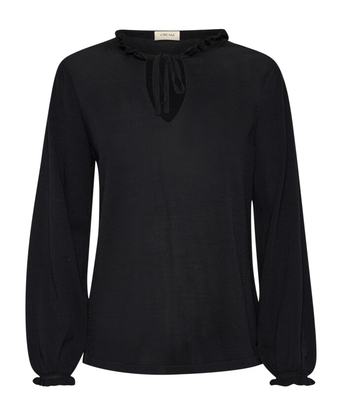 black-knit-pullover-with-puff-sleeves