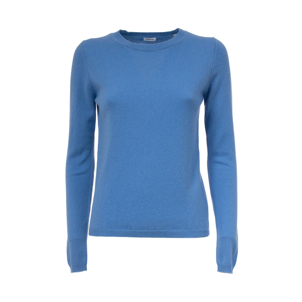 Aspesi Cashmere Crewneck Sweater Blue Dames