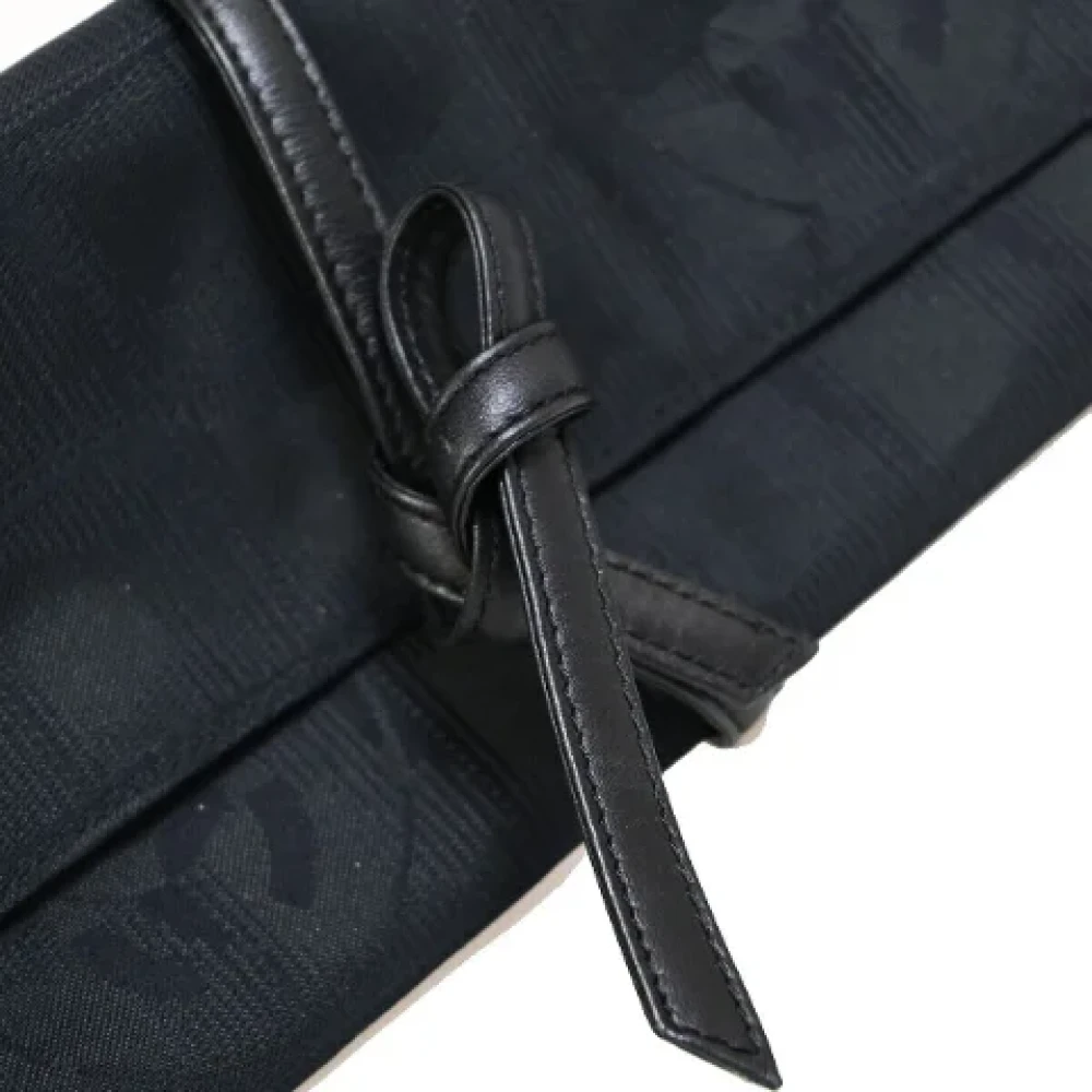 Chanel Vintage Pre-owned Canvas clutches Black Dames