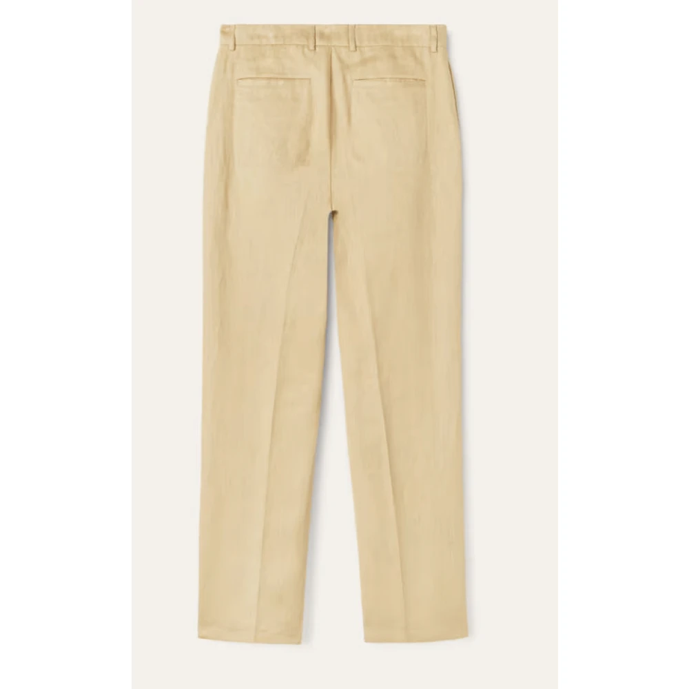 Loro Piana Rugged Brown Linnen Broek Beige Heren
