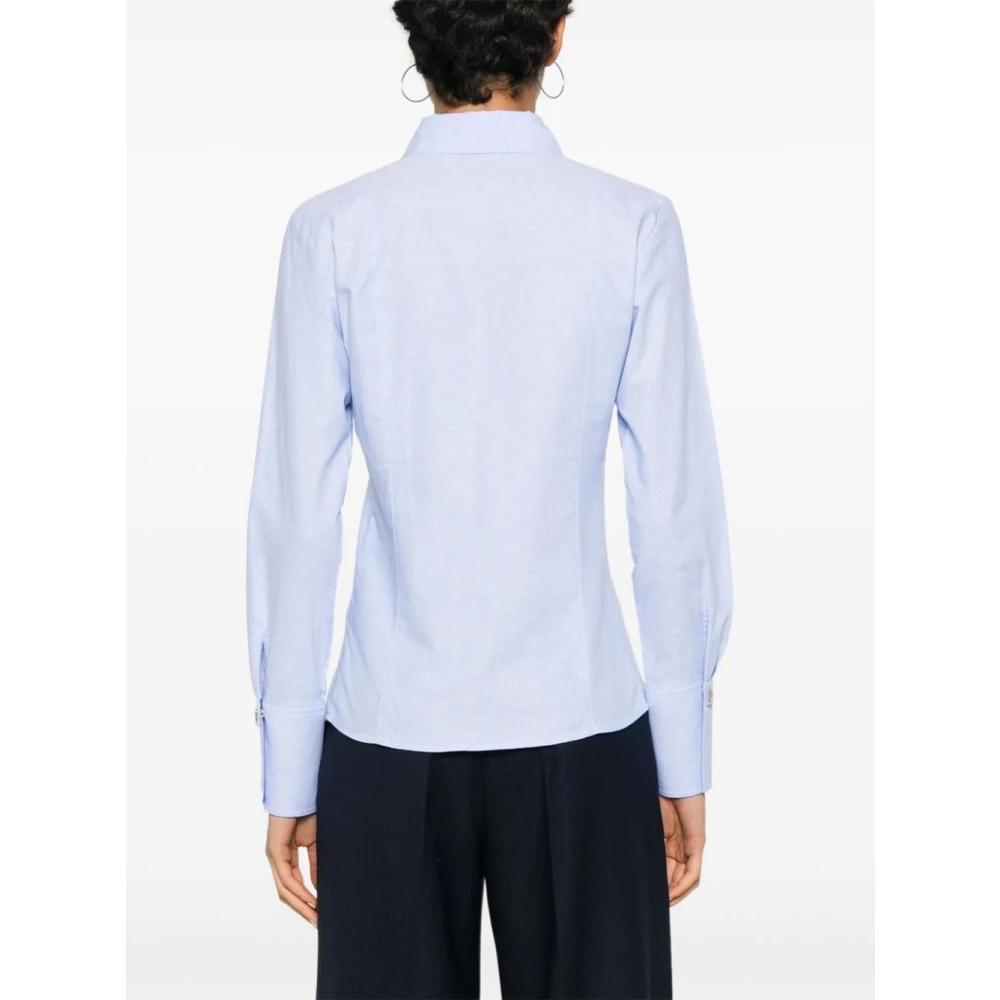 Liu Jo Celeste Katoenen Aansluitende Blouse Blue Dames