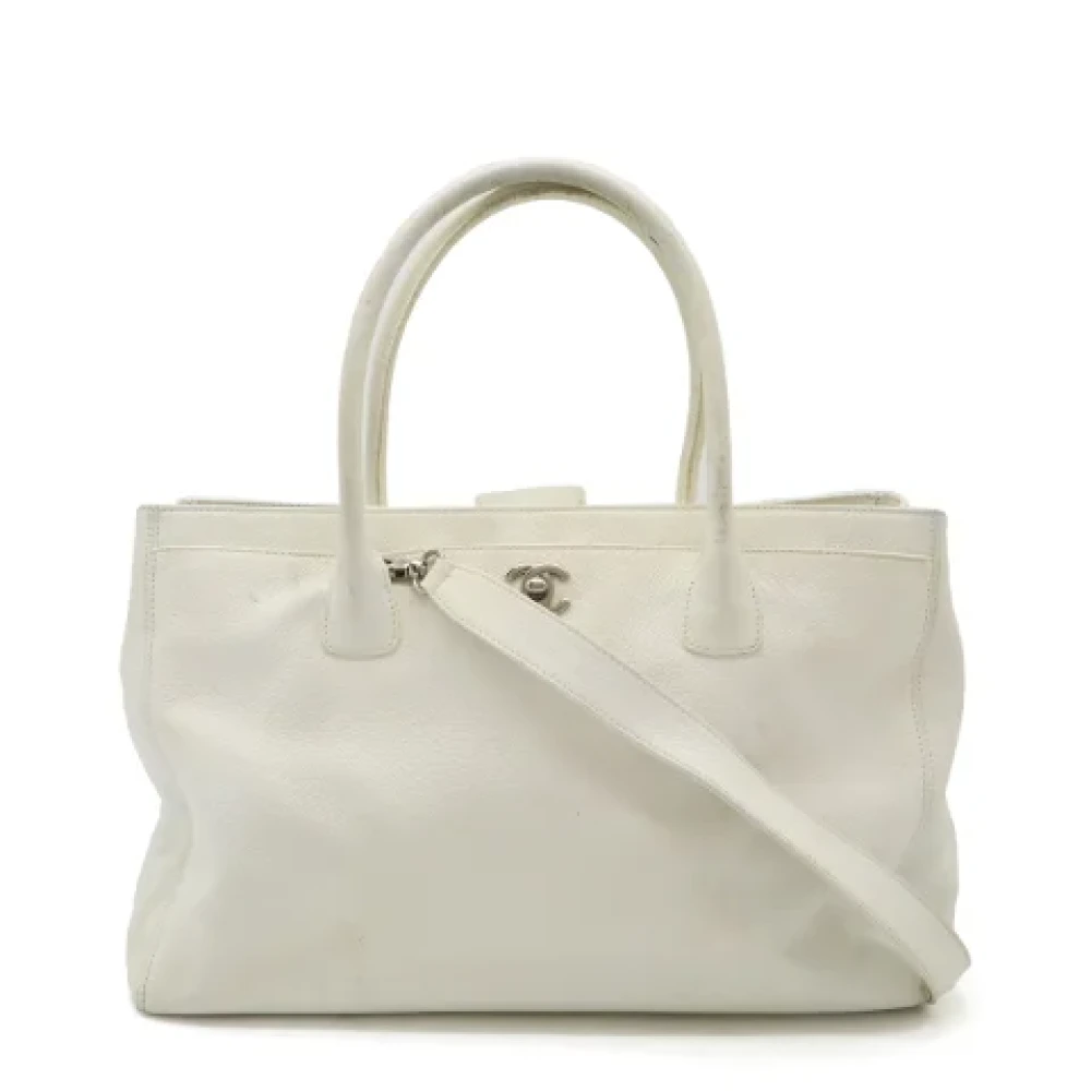 Chanel Vintage Pre-owned Leather totes White Dames
