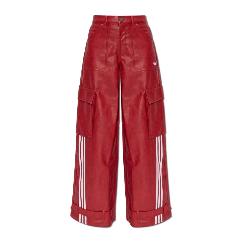 Adidas Originals Nep lederen broek Red Dames