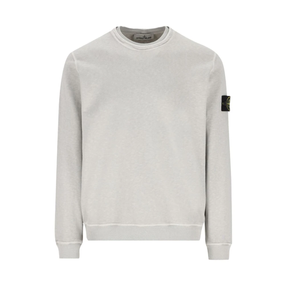 Stone Island Gray Sweatshirts, Male, M, Old Effect Crewneck