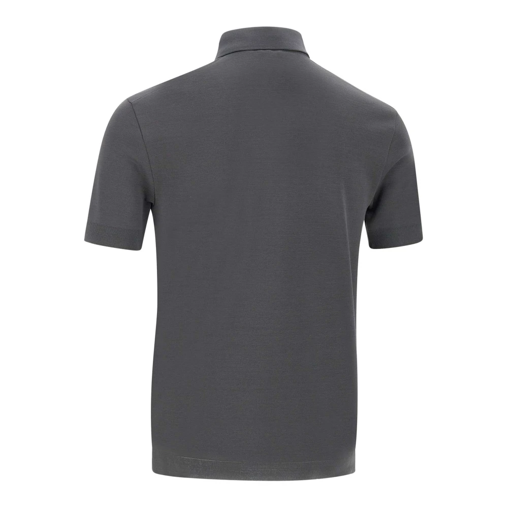 Herno Rookgrijze Polo Shirt Klassieke Kraag Gray Heren