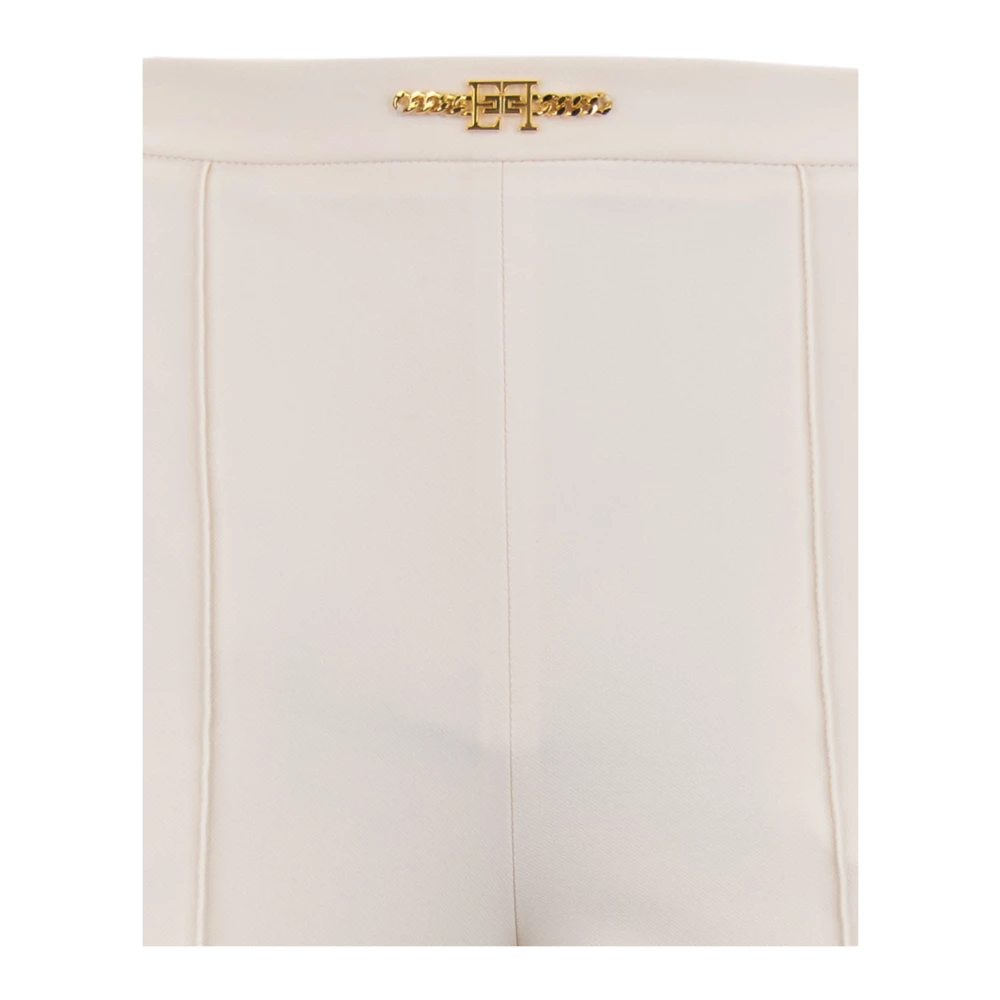 Elisabetta Franchi Slim-Fit Rits Haak Damesbroek Beige Dames