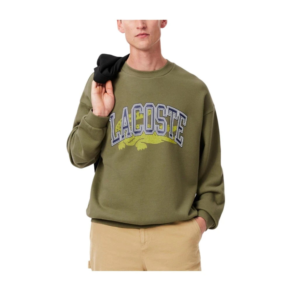 Lacoste Iconische Krokodillenprint Sweater Green Heren