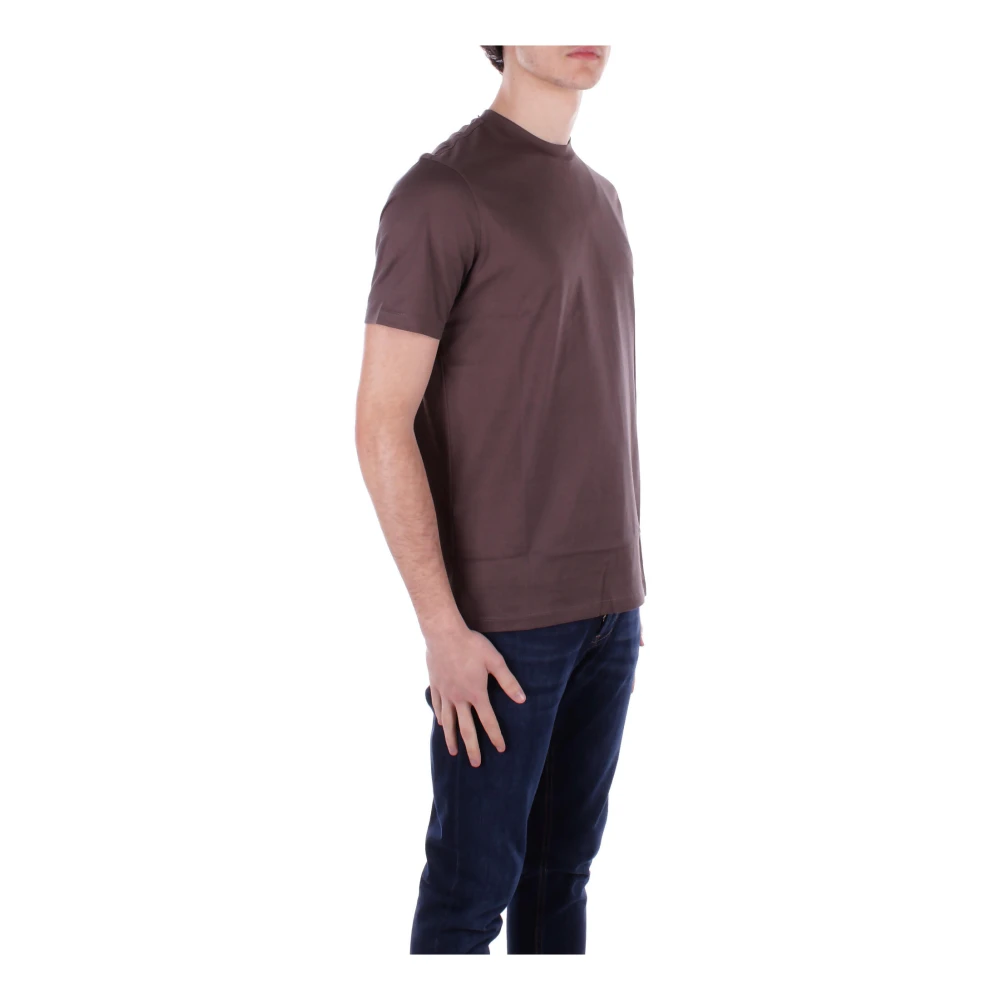 Emporio Armani Bruin Logo Front T-shirts en Polos Brown Heren