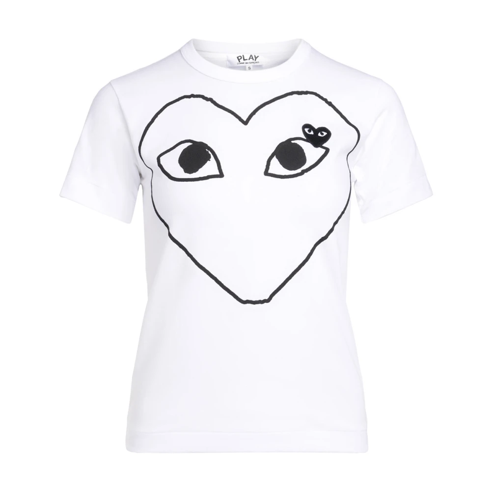 Witte T shirt met zwart hart Comme des Garcons Play T shirts Miinto