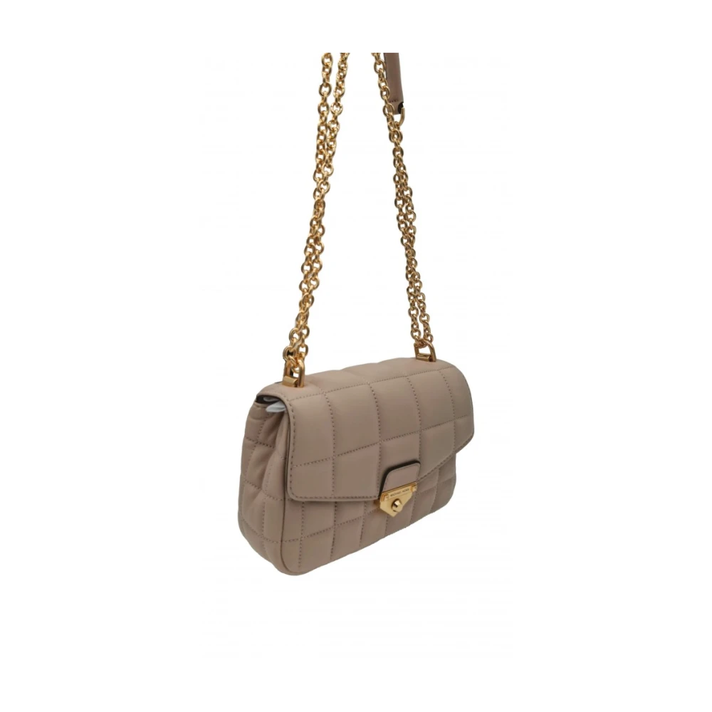 Michael Kors Schoudertas Soho met gouden ketting Beige Dames