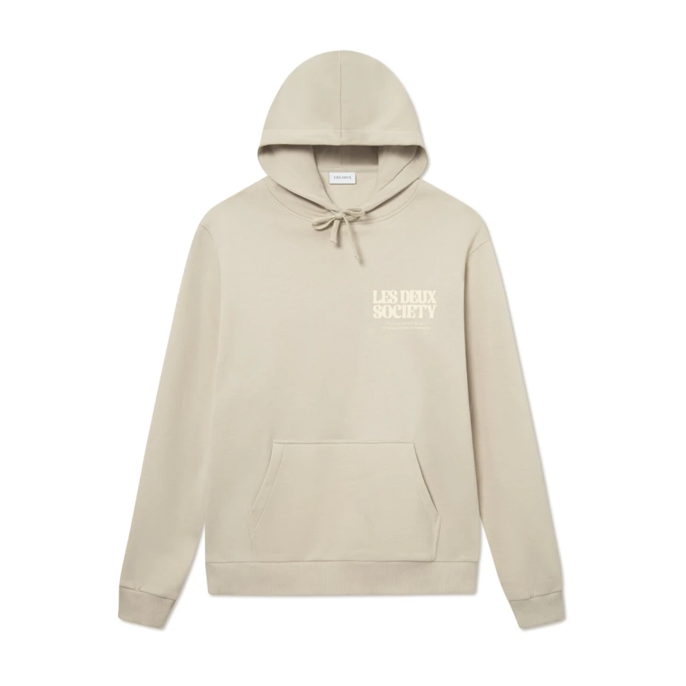 Les Deux Society Cotton Hoodie Beige, Herr