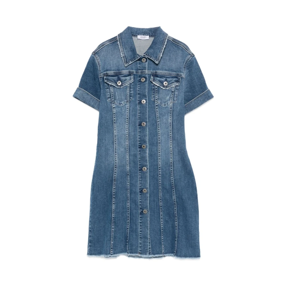 Liu Jo Kvinno Blå Klänningar Dam, M, Denim, Denim Skjortklänning