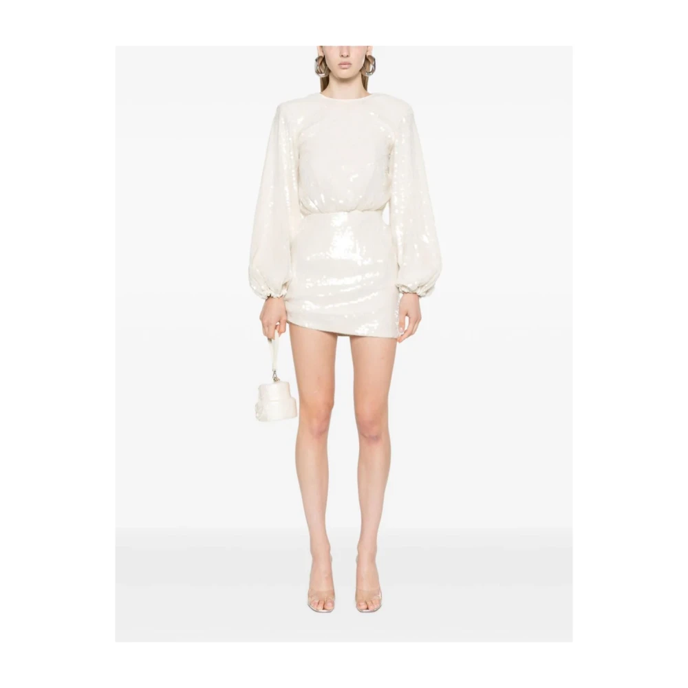 Rotate Birger Christensen Witte Jurk met Schoudervullingen White Dames