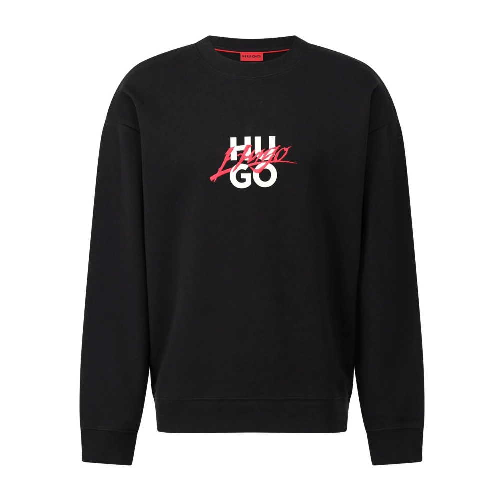 Hugo Boss Logo Sweatshirt, Avslappnad och Stilren Black, Herr