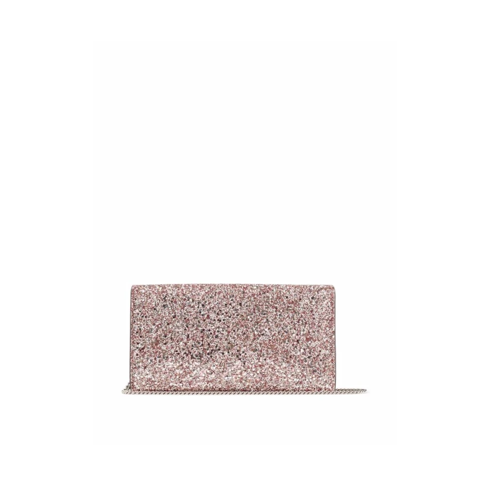 Jimmy Choo Roze Glitter Textuur Clutch Pink Dames