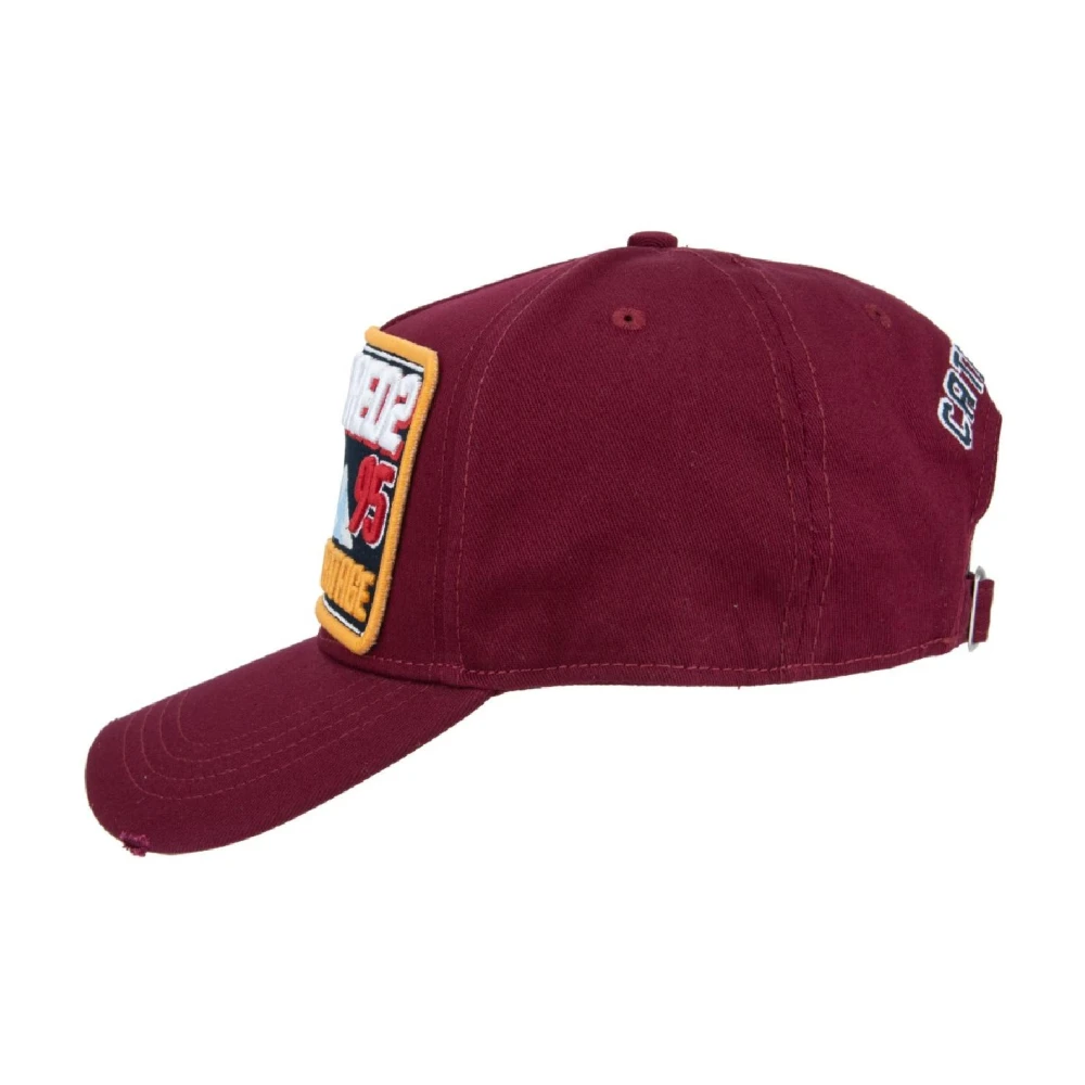 Dsquared2 Logo Patch Baseball Cap Fibbia Red Unisex
