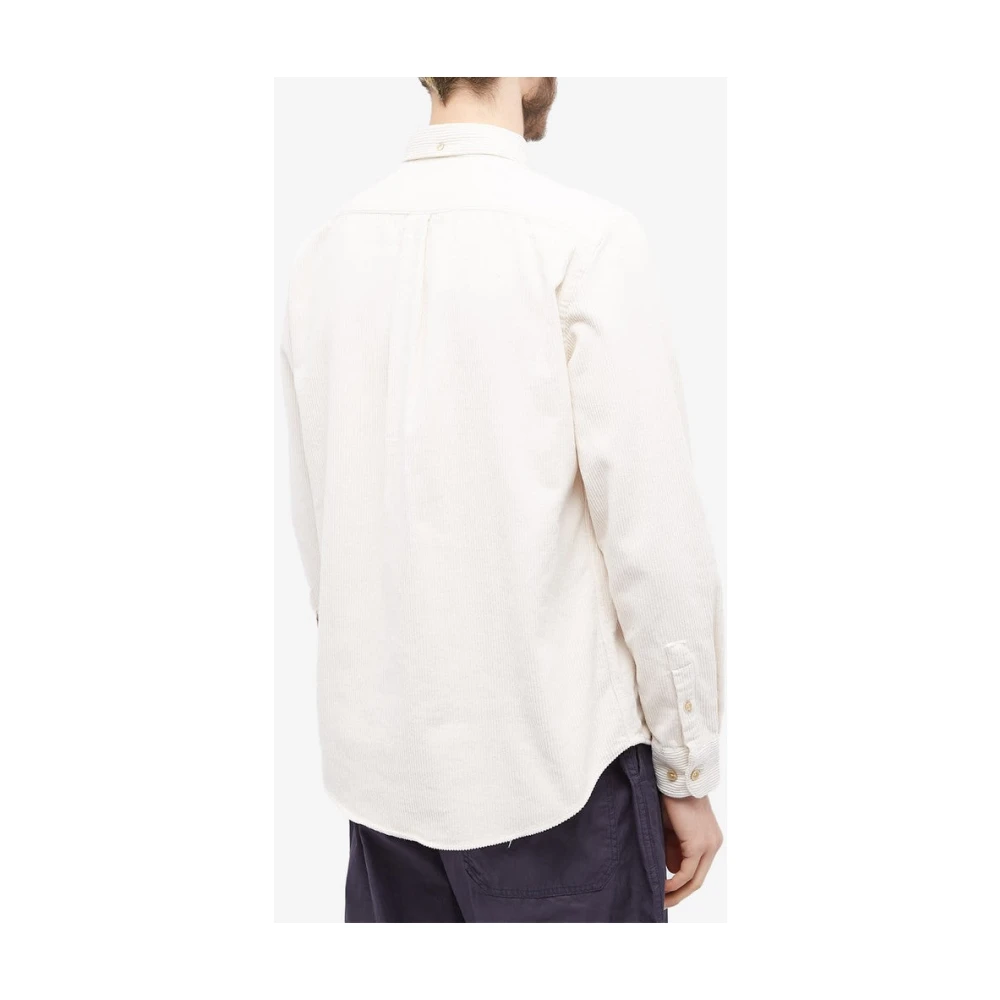 Portuguese Flannel Ecru Corduroy Overhemd met Urea Knopen White Heren