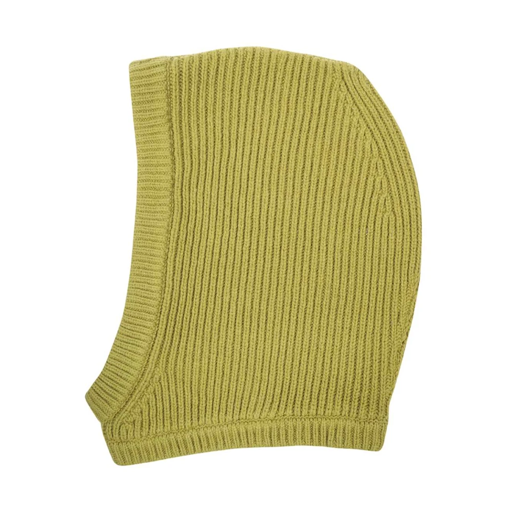 Rick Owens Geribbelde Gebreide Balaclava Green Heren